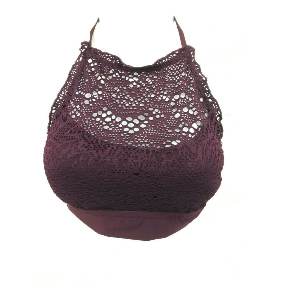 Mossimo High Neck Halter Crochet Bikini Top - Picture 2 of 5